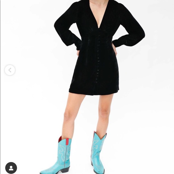 IN SEARCH OF REALISATION PAR LEEKLEY DRESS IN BLACK VELVET - Picture 2 of 2